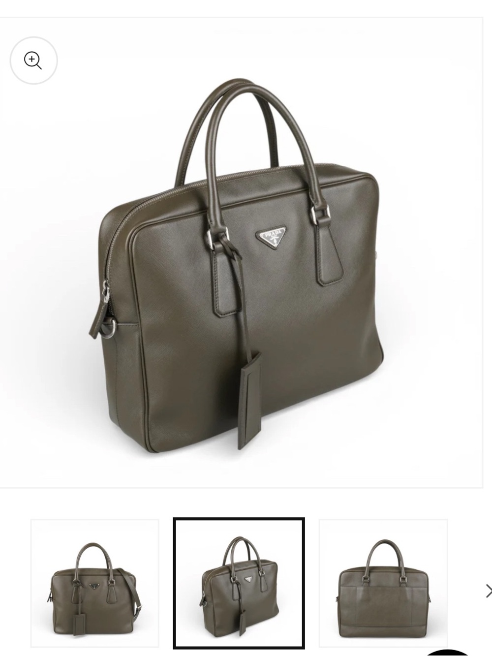 Prada city Baltico Leather Top-Handle Briefcase